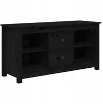 Tv staliukas Lite, pušies mediena, 103x36,5x52 cm, juodas
