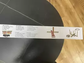Medinis žiedų metimo žaidimas su 5 virviniais žiedais ir maišeliu