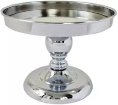 Stiklinė lėkštė pyragams, vaisiams, metalinė sidabrinė