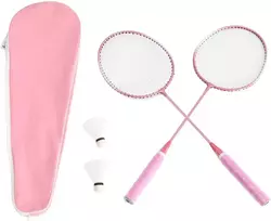 Badmintono raketės rinkinys su dviguba rankena, lengva badmintono raketė su kamuoliukais ir nešiojimo krepšiu žaidimams kieme