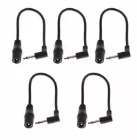 5x Dc kabelis gitaros efektų pedalams, tiesus į kampinį, 5,5 mm į 3,5 mm
