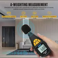 Vkaltul decibelų matuoklis Tn201, 30 ~ 130 db garso lygio matuoklis su lcd ekranu, a, svertiniai maksimalūs/minimalūs duomenys, sulaikymas, automatinis išjungimas triukšmo technologijai/kitiems aplinkos triukšmo matavimams