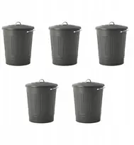 Ikea Knodd Metalinis šiukšliadėžės su dangčiu, pilka, 40 l (2 vnt.)