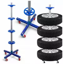 Kingstar Mobilus padangų stovas ant ratukų 80 kg 225 mm ratlankiams ir ratams garažui