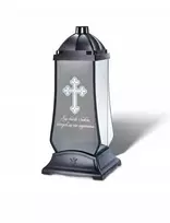 Stiklinis žvakidė-koplytėlė antkapinis žvakė