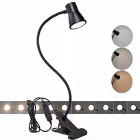 Stalinis šviestuvas su spaustuku, lankstus 360° 24 Led 3 spalvų režimai, akių apsauga, Usb