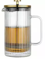 Virdulys Klausberg Kb7761 stiklinis kavos arbatos plikytuvas French Press 1 litras, auksinės spalvos