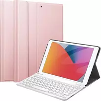 Fintie Klaviatūros dėklas, skirtas Ipad 9 kartos (2021)/8 kartos (2020)/7 kartos (2019) 10.2 colių – itin plonas lengvas apsauginis dėklas su magnetine nuimama Bluetooth klaviatūra su Qwertz išdėstymu, rožinis auksas