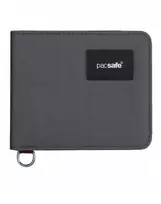 Pacsafe Rfidsafe Bifold Wallet dviguba piniginė nuo vagysčių su rfid apsauga, pagaminta iš perdirbtų medžiagų - tamsiai pilka