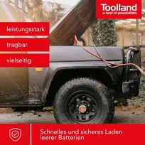 Toolland automobilinis paleidėjas, motociklo akumuliatoriaus įkroviklis, 12/24v akumuliatoriaus įkroviklis su paleidimo funkcija, akumuliatoriaus apsauga automobiliui traktoriui valčiai, automobilinis akumuliatoriaus įkroviklis, skirtas švino rūgšties aku