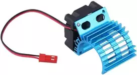Rc variklio aušintuvas su ventiliatoriumi, rc aušintuvo ventiliatorius, skirtas 1/10 elektrinio rc automobilio 380/390 variklio atnaujinimo priedams (mėlynas), kaip parodyta paveikslėlyje