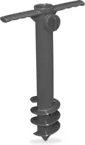 Relaxdays įsukamas į žemę stovas skėčiui, vejos smaigai, 19–32 mm stulpo storis, stovyklavimui, žemės inkarai, pilkas