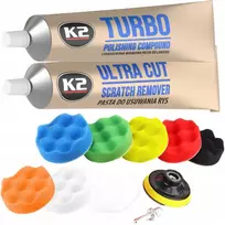 K2 Ultra Cut poliravimo pasta turbo rinkinys su poliravimo kempinėmis įbrėžimams šalinti