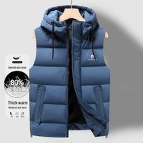 Pierre Cardin 80% ančių pūkų šilta sportinė liemenė su gobtuvu XL gray