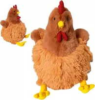 Vištos pliušinis žaislas, pliušinė višta, imituotas gyvūno vištos pliušinis žaislas, minkštas žaislas višta, tikroviškas vištos pliušinis žaidimas, naminių paukščių žaislas laukiniams gyvūnams - dovana draugams ir vaikams (23 x 22 x 18