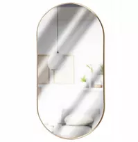 Home Styling Collection Sieninis veidrodis auksinis ovalus 50x25 cm