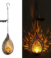 Navaris 1 x led saulės energija įkraunamas pakabinamas šviestuvas teardrop design – oriental garden saulės šviestuvai lauko saulės pakabinamas žibintas saulės šviestuvas pakabinamas su kabliukais