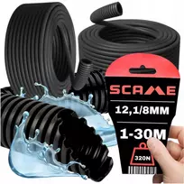 Gofruotas kabelių vamzdis peszel kietas pvc fi 12,1/8mm 320n 1m Scame