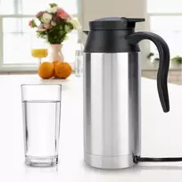 Kelioninis virdulys, 750 ml, elektrinis automobilinis šildymo puodelis, nešiojamas virdulys kelionėms, usb gėrimų puodelis, virdulys vandeniui, arbatai, kavai, pienui, 12v/24v (12v)