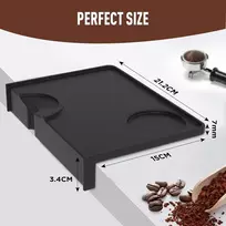 Tamperio kilimėlis silikoninis espresso tamperis su krašto apsauga - neslystantis tamperio kilimėlis, įskaitant vietą tamperio kilimėliui, apsaugo stalviršį, kavos kampelis, idealus portafilterio priedas, 21,2 x 15 cm