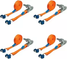 Loadcare 4 dalių 4 m dviejų dalių diržas su reketu, skirtas oro linijų bėgių tvirtinimo bėgiui 500dan (oranžinis)