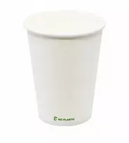 Popierinis puodelis kavai, arbatai, baltas Plastic Free Bio 300 ml - 50 vnt.
