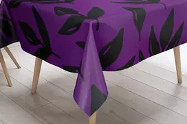 Le Jardin du Lin virtuvinis dekoratyvinis staltiesė, violetinė, juoda, 140 x 140 cm - sukurta ir pagaminta Turkijoje