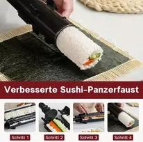 Ketilrub Sushi gaminimo rinkinys, sušių paruošimo rinkinys, sušių rinkiniui pasigaminti patiems, 19 viename „pasidaryk pats“ sušių gaminimo rinkinys su aukštos kokybės sušių peiliu, sušių bazuka, sušių voleliu.