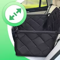 Retoo šunų automobilinė kėdutė, itin tvirta, su sustiprintomis sienelėmis ir tvirtinimo dirželiais, automobilinė kėdutė šunims su krepšiu, skirta smulkiems ir vidutinio dydžio gyvūnams, naminių gyvūnėlių automobilinė kėdutė 60 x 50 x 53 cm, juoda
