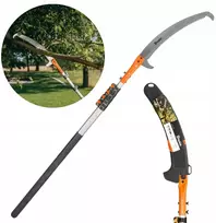 Grandininis pjūklas Teleskopinis rankinis pjūklas šakoms su kabliu 186cm - 550cm aštrus