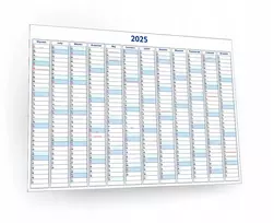 Jufimi 2025 metų įmonės biuro didelio formato kalendorius-užrašų knygelė 120x90 Mėlyna
