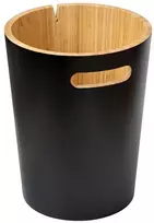 Koby bambukinė šiukšliadėžė 8.5l su maišelio laikikliu, juoda
