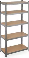 Relaxdays itin tvirtas lentynų blokas 875 kg 5 pakopų sudedamas rūsys garažas plienas A180 x P90 x G45 cm pilkas