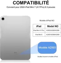 Sengbirch Ipad Mini 7 (a17pro) 8.3 colių 2024 Klaviatūros dėklas - prancūziška Azerty klaviatūra, nuimamas belaidis bluetooth klaviatūros dėklas, skirtas Ipad Mini 7 8.3 colių 2024, levandų spalvos