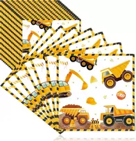 Servetėlės Digger gimtadienio vaikams, 40 vnt. statybų aikštelės servetėlių gimtadieniui, digger servetėlės vaikų gimtadienio berniukui mergaitei, vienkartinės popierinės servetėlės, 33 x 33 cm, kvadratinės.