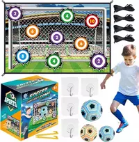 Zree futbolo vartų rinkinys su treniruočių kilimėliu ir 2 futbolo kamuoliais