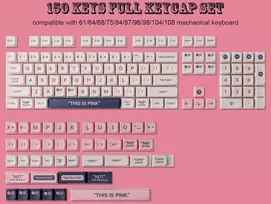 Klaviatūra Pbt klavišų dangteliai 150 klavišų individualizuotas rožinis Xda klavišų dangtelių rinkinys, skirtas cherry gateron mx jungikliams ansi išdėstymo mechaninėms klaviatūroms