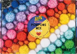 Folia Pompomų rinkinys Jumbo Glitter 1.5-4.0 cm 300g Plastikas Visus metus Rankdarbių dekoracijos Spalvingi Pūkuoti Kūrybiniai reikmenys