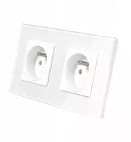 Dvigubas stiklinis multimedinis lizdas Rj45/tv baltas