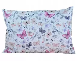 Pūkinė vaikiška pagalvė 40x60 cm, 100% medvilnė, drugelių raštas