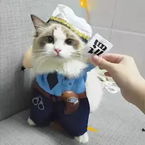 Naminių gyvūnėlių kostiumas, kostiumas katėms, šuns kostiumas, Helovino policijos kostiumai, šuns siaubingi drabužiai, katės cosplay kostiumas su kepure, politikos uniforma, juokingas apranga vakarėliui, Kalėdoms, Velykų renginiui (m)