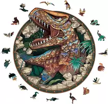 Nbfba medinė dėlionė suaugusiems, 100 detalių dinozaurų tema, netaisyklingos formos dėlionė suaugusiems, 18 x 18.7 cm mokomasis žaislas suaugusiems ir vaikams, šeimos žaidimų kolekcija