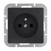 Ajax Juodas vienvietis lizdas su įžeminimu Perła Abex