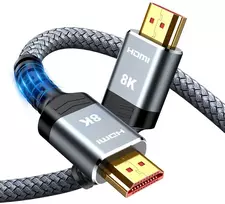 Snowkids hdmi 2.1 kabelis 8k 5 m, 48gbps didelės spartos hdmi kabelis nailono pynė 8k@60 hz 4k@120 hz 7680p, skirtas ps5 konsolei, dts: x, hdcp 2.2 ir 2.3, hdr 10, earc, dynamic hdr, suderinamas su ps5/4/3 hdtv