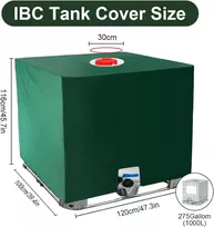 Ibc konteinerio uždangalas 1000l lauko vandens talpai, ibc konteinerio priedai, žalias vandeniui atsparus uv spinduliams atsparus brezentas vandens talpai