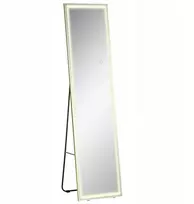 Homcom Veidrodis 2in1: pastatomas arba sieninis su Led apšvietimu