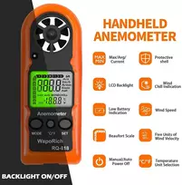 Waporich mini vėjo matuoklis, rankinis skaitmeninis Lcd ekranas, anemometras, nešiojamas vėjo matuoklis vėjo greičio/temperatūros matavimui banglenčių sportui, žvejybai, aitvarams Rq-818