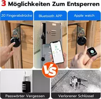Eseesmart spyna su piršto atspaudu, išmani spyna su piršto atspaudu ir iwatch bluetooth programėle, elektroninė maža išmani spyna su piršto atspaudu spintelėms, sporto salei, biurui, namams, sodui, spintelei