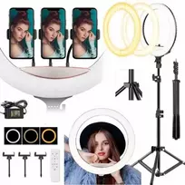 Profesionali Led Ring lempa 56cm fotografijai, makiažui + masyvus stovas