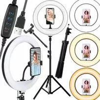 Led žiedinė lempa Ring 80w 26cm su nuotoliniu valdymu + trikojis makiažui Youtube 210cm